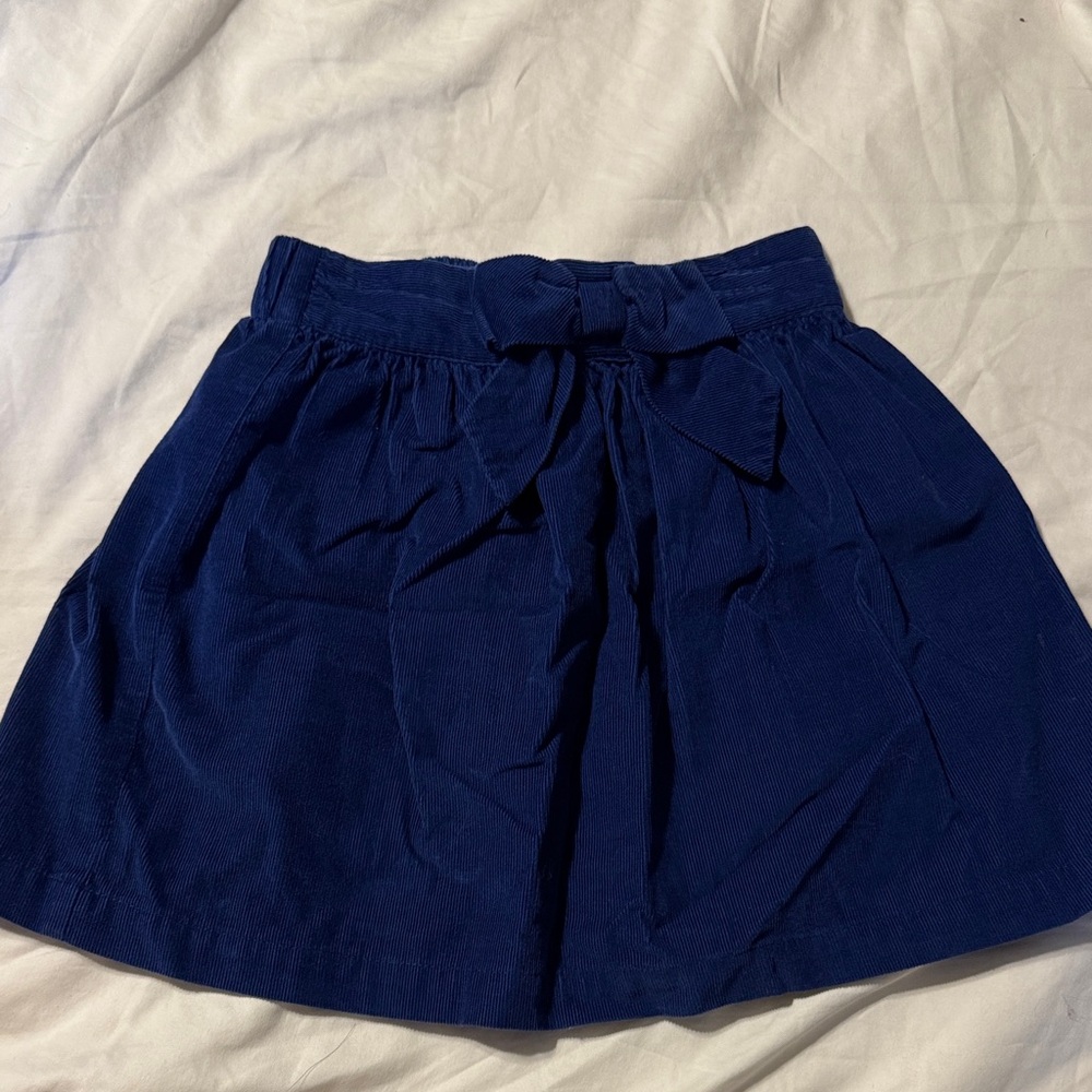 Hanna Andersson Navy Blue corduroy bow Skirt